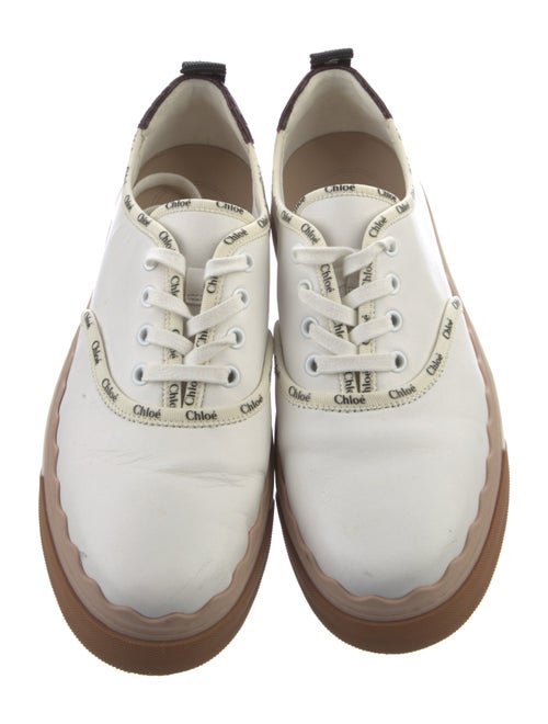 Chloé Leather Colorblock Pattern Sneakers