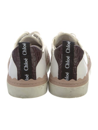 Chloé Leather Colorblock Pattern Sneakers
