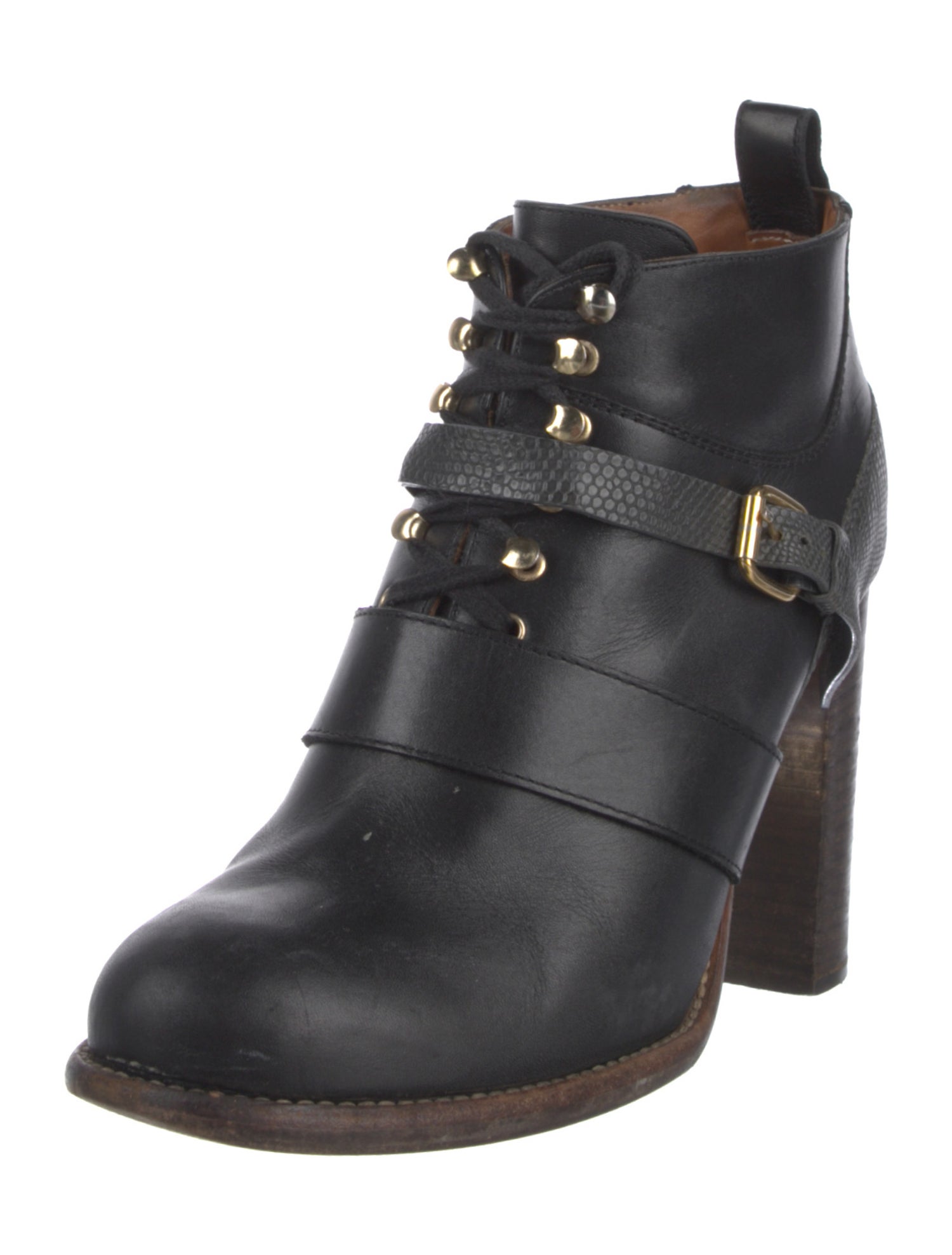 Chloé Leather Lace-Up Boots