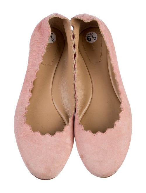 Chloé Suede Scalloped Accent Ballet Flats