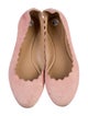 Chloé Suede Scalloped Accent Ballet Flats