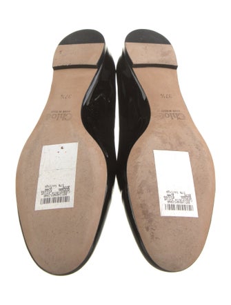 Chloé Patent Leather Scalloped Accent Ballet Flats