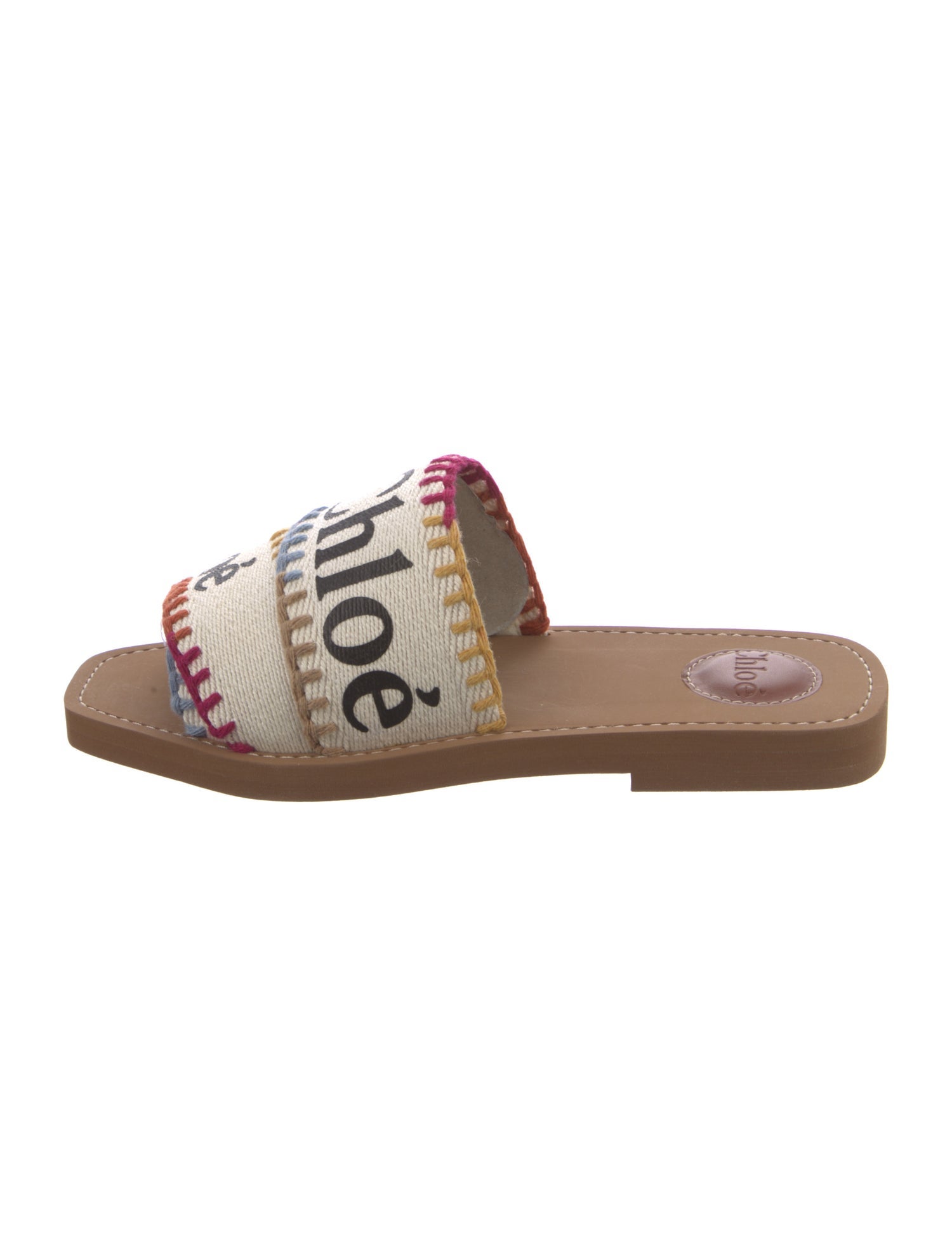 Chloé Canvas Printed Slides w/ Tags