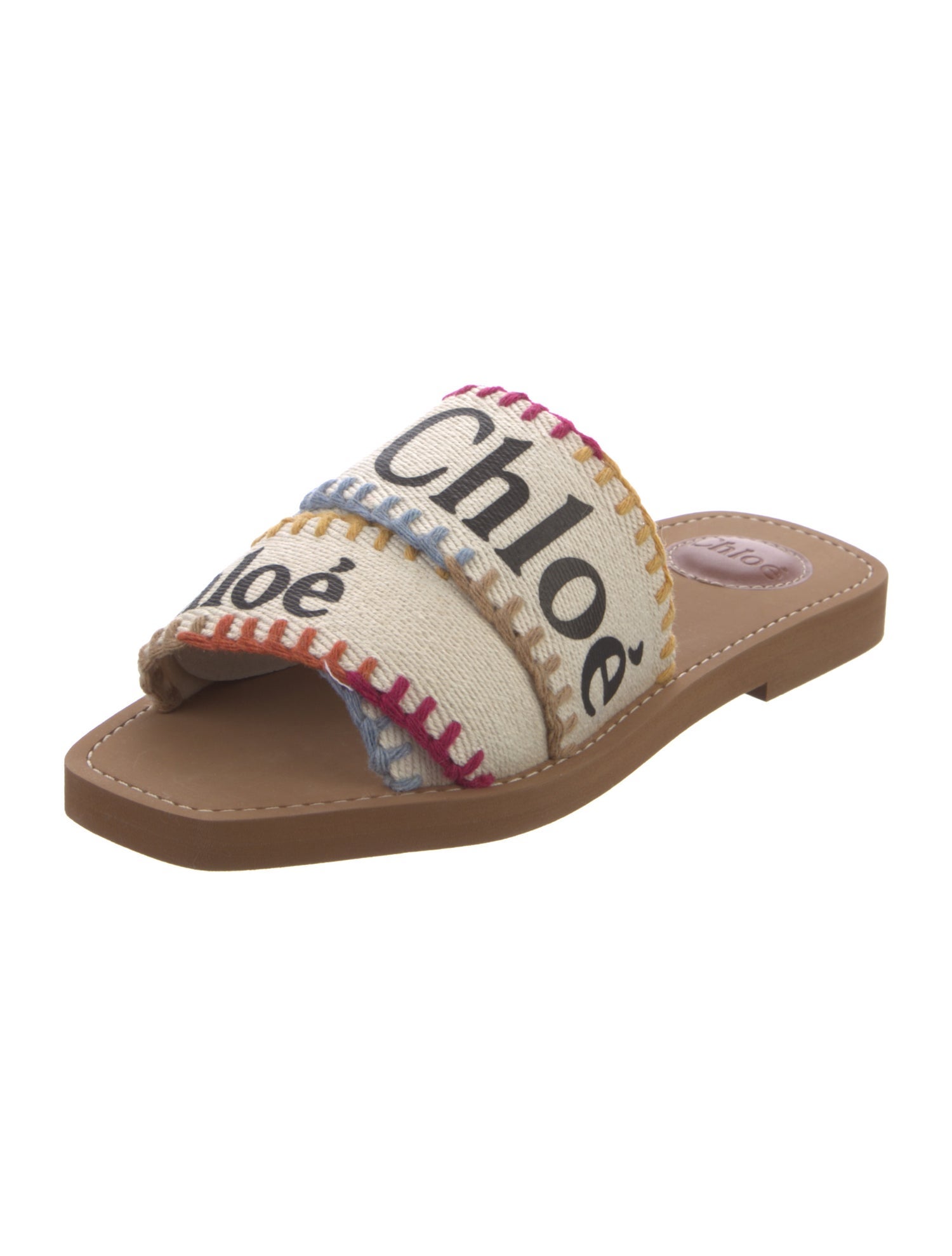 Chloé Canvas Printed Slides w/ Tags