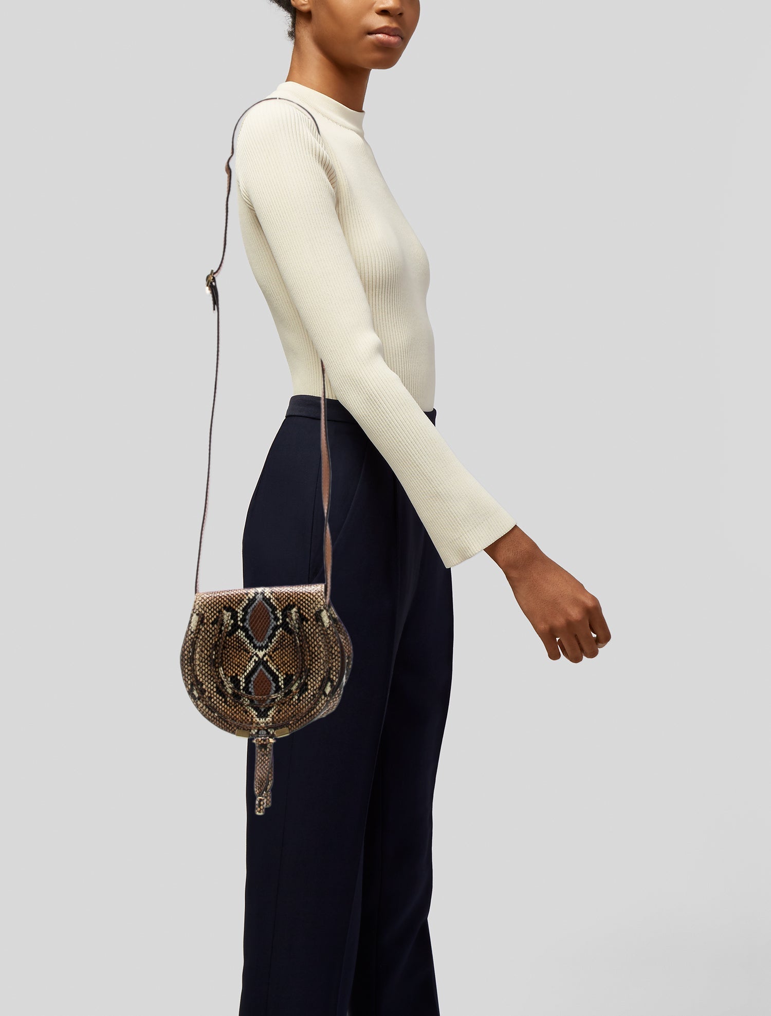 Chloé Embossed Leather Marcie Crossbody