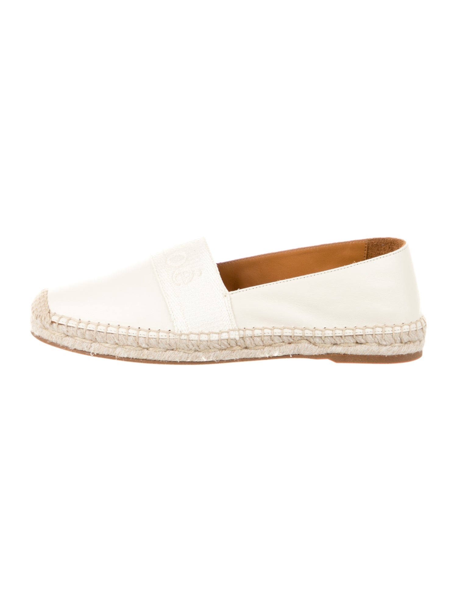 Chloé Leather Crochet Trim Espadrilles