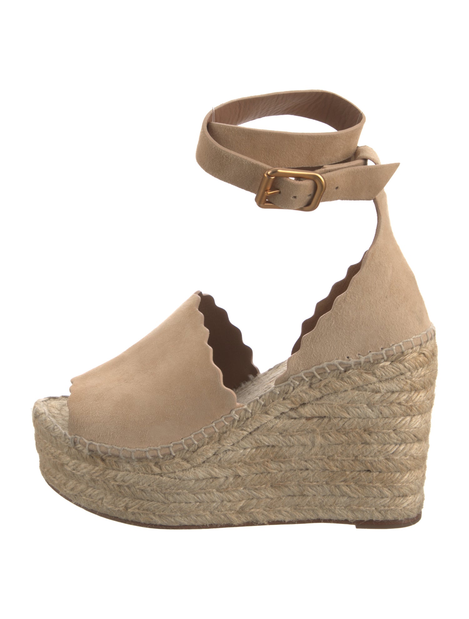 Chloé Suede Scalloped Accent Espadrilles