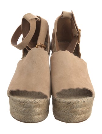 Chloé Suede Scalloped Accent Espadrilles