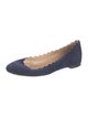 Chloé Suede Scalloped Accent Flats