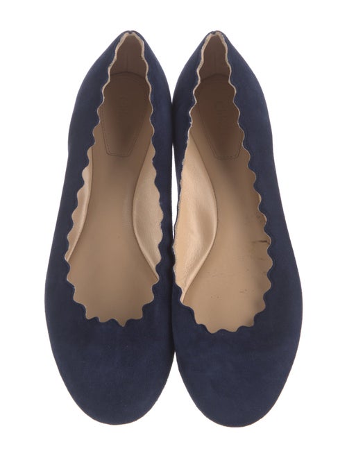 Chloé Suede Scalloped Accent Flats