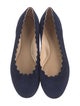 Chloé Suede Scalloped Accent Flats