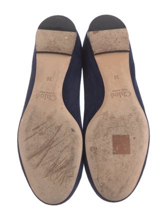 Chloé Suede Scalloped Accent Flats