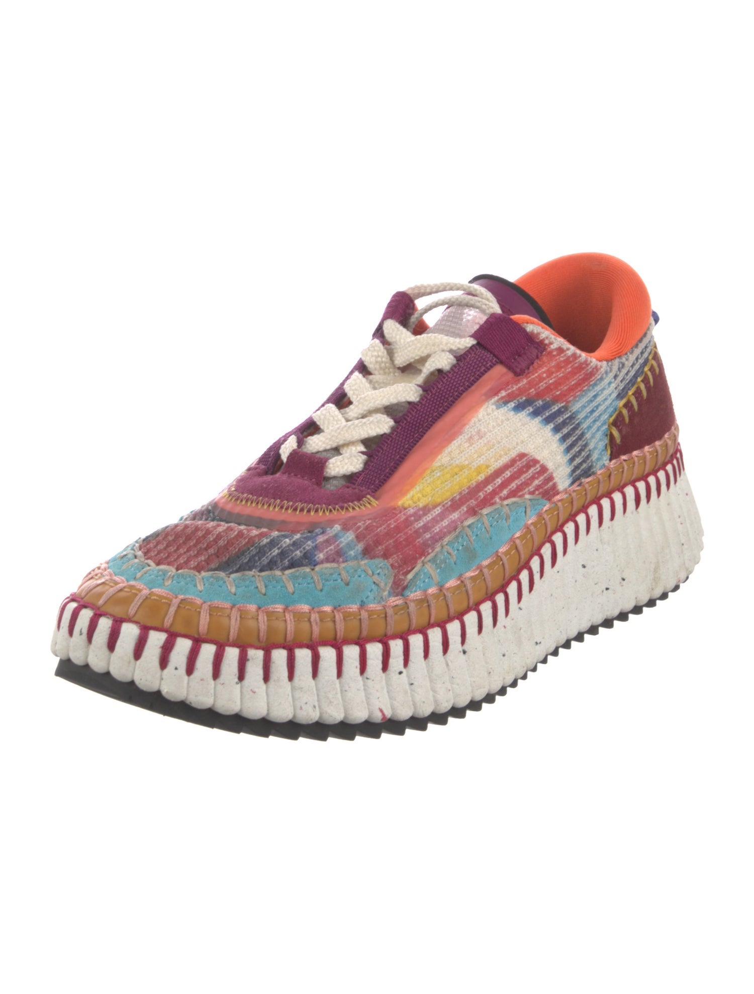 Chloé Rubber Tweed Pattern Sneakers