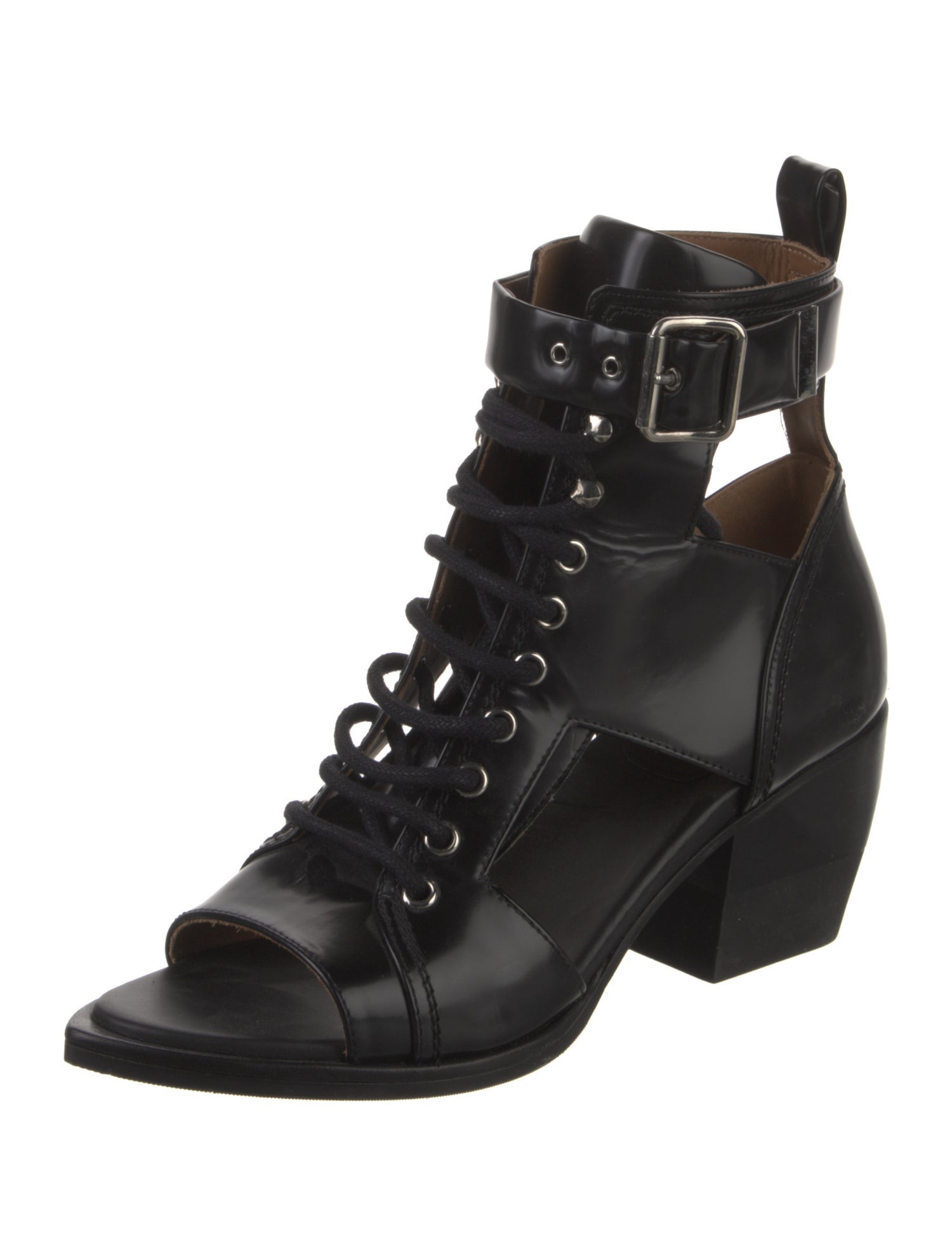 Chloé Leather Cutout Accent Boots