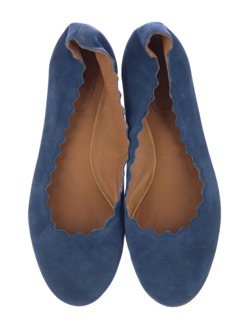Chloé Suede Scalloped Accent Ballet Flats
