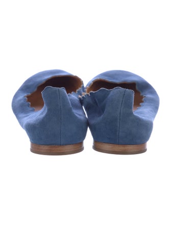 Chloé Suede Scalloped Accent Ballet Flats