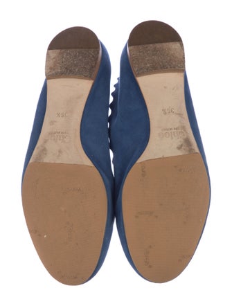 Chloé Suede Scalloped Accent Ballet Flats