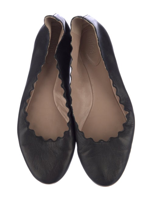Chloé Leather Scalloped Accent Ballet Flats