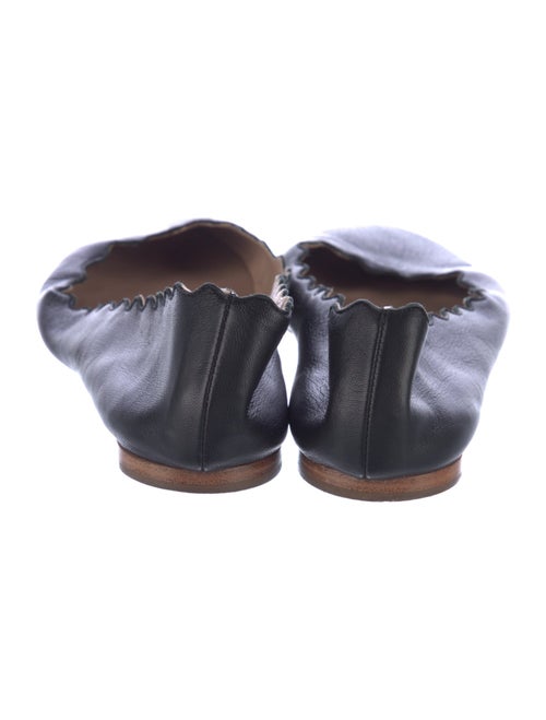 Chloé Leather Scalloped Accent Ballet Flats