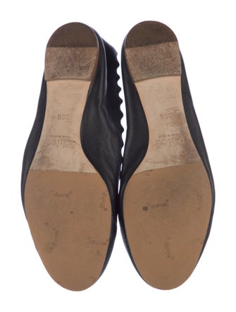 Chloé Leather Scalloped Accent Ballet Flats