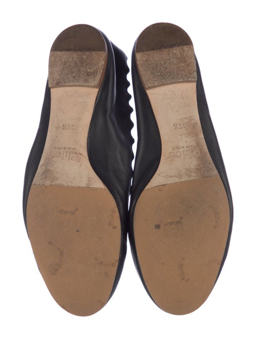 Chloé Leather Scalloped Accent Ballet Flats