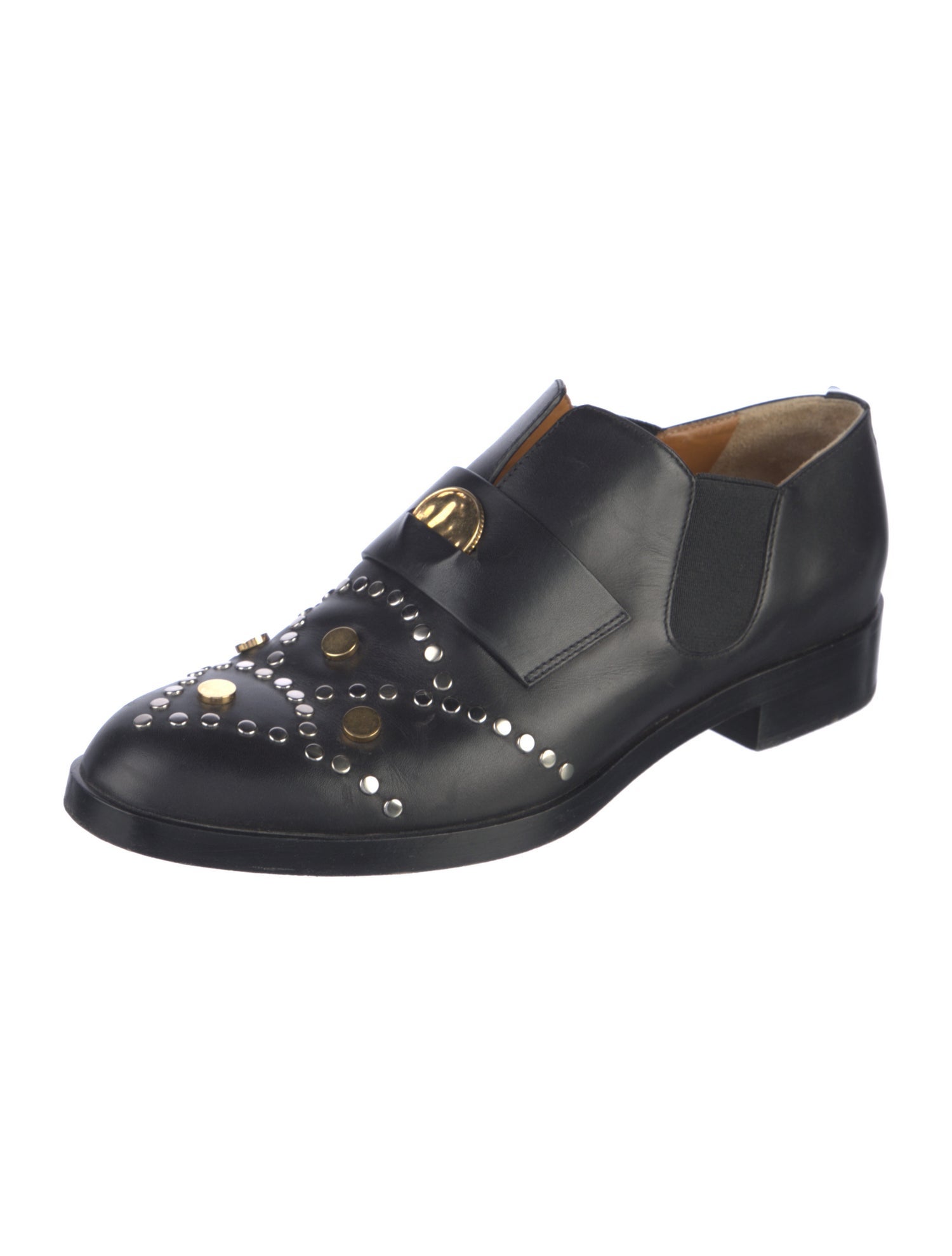 Chloé Leather Studded Accents Oxfords