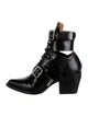 Chloé Leather Cutout Accent Lace-Up Boots