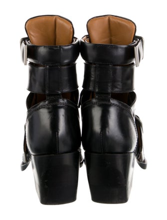 Chloé Leather Cutout Accent Lace-Up Boots