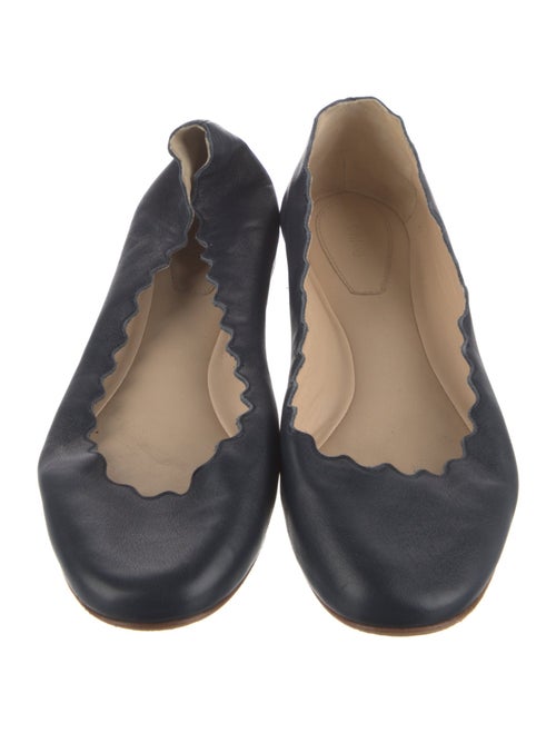 Chloé Leather Scalloped Accent Ballet Flats