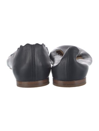 Chloé Leather Scalloped Accent Ballet Flats