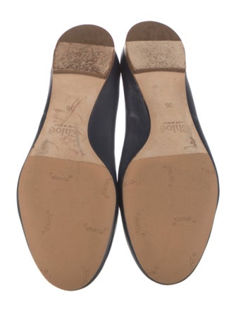 Chloé Leather Scalloped Accent Ballet Flats