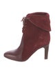 Chloé Suede Leather Trim Embellishment Lace-Up Boots