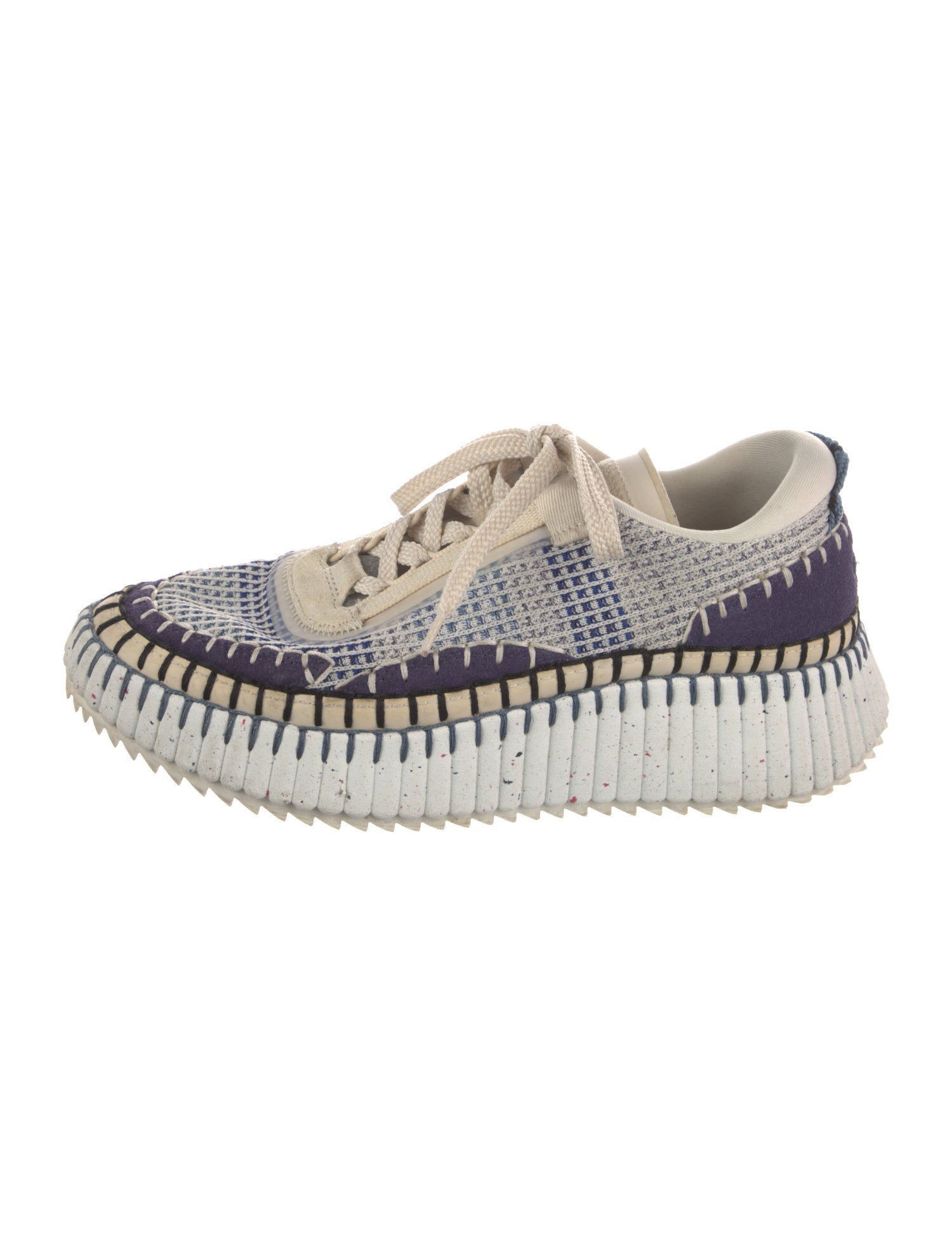Chloé Tweed Pattern Sneakers