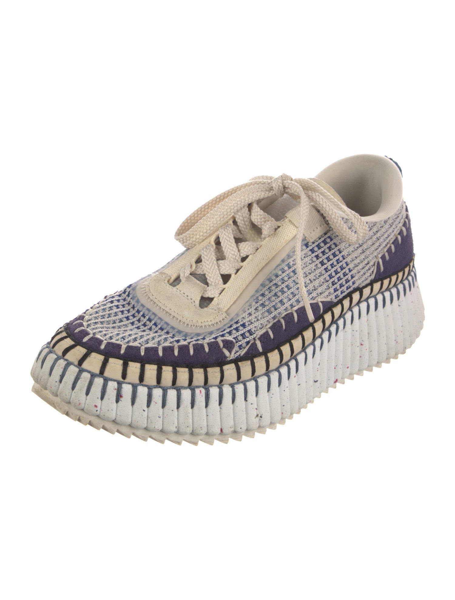 Chloé Tweed Pattern Sneakers