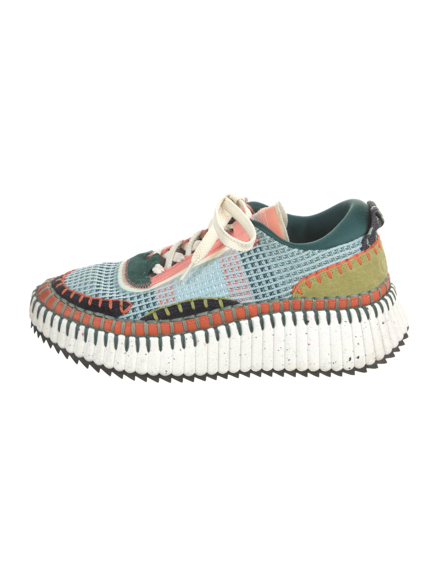 Chloé Patterned Mesh Accents Sneakers