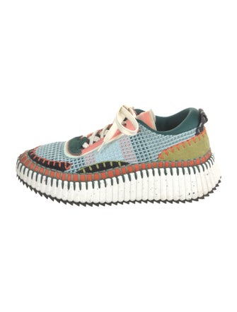 Chloé Patterned Mesh Accents Sneakers