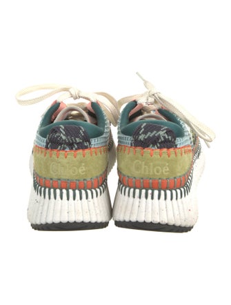 Chloé Patterned Mesh Accents Sneakers