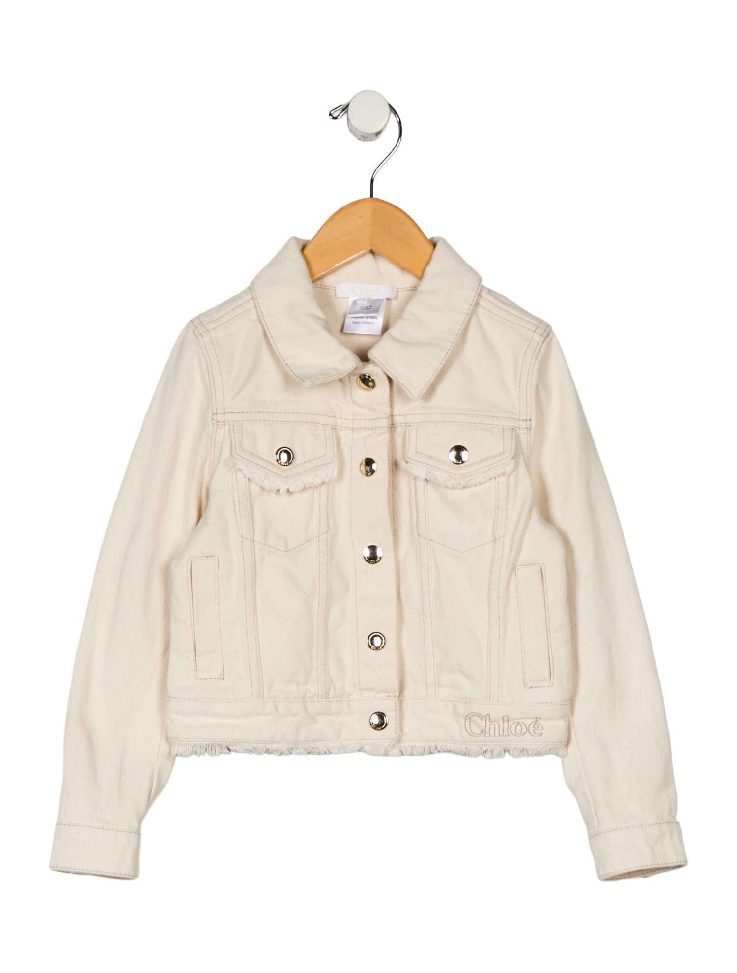 Chloé Girls' Neutral Denim Jacket
