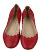 Chloé Leather Scalloped Accent Ballet Flats