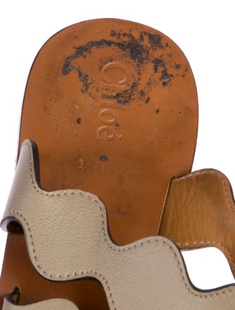 Chloé Leather Scalloped Accent Slides