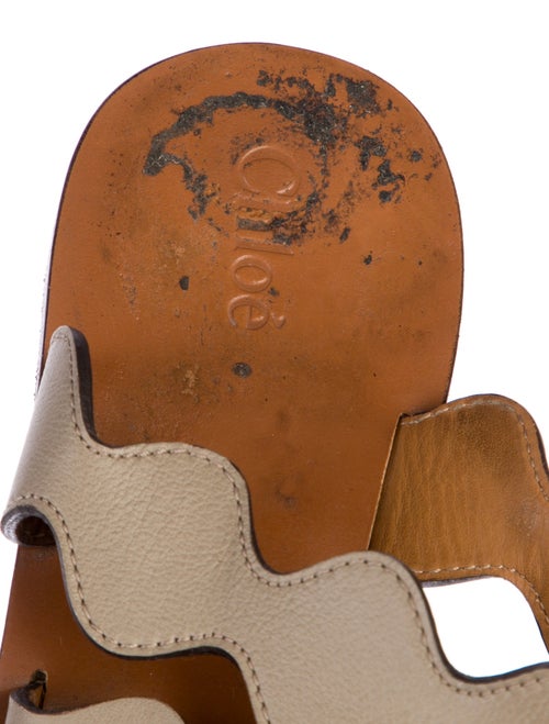 Chloé Leather Scalloped Accent Slides