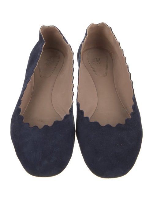 Chloé Suede Scalloped Accent Ballet Flats