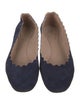 Chloé Suede Scalloped Accent Ballet Flats