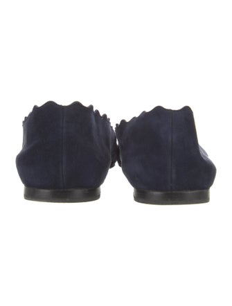 Chloé Suede Scalloped Accent Ballet Flats