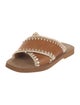 Chloé Leather Whipstitch Trim Slides