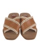 Chloé Leather Whipstitch Trim Slides