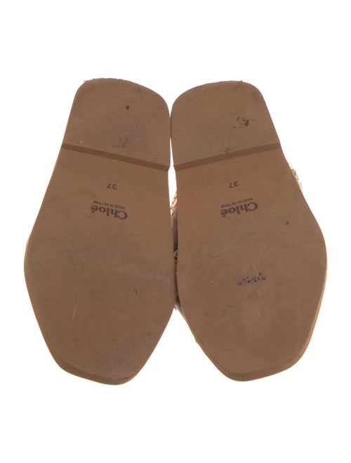 Chloé Leather Whipstitch Trim Slides