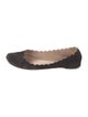 Chloé Suede Scalloped Accent Ballet Flats