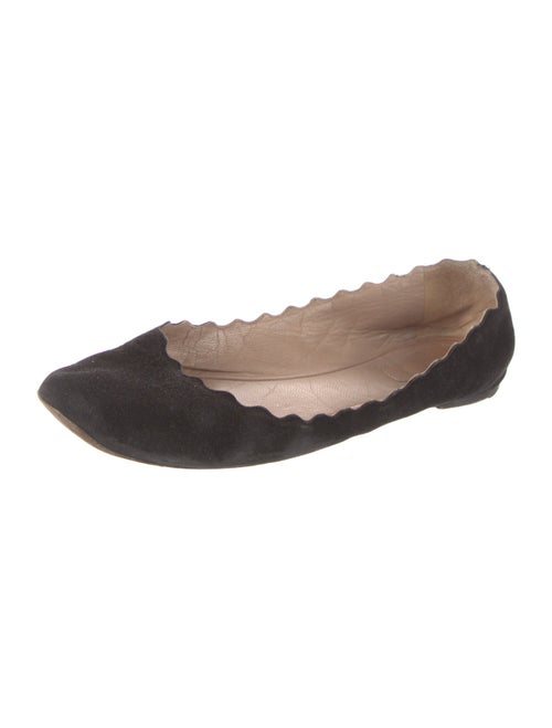 Chloé Suede Scalloped Accent Ballet Flats