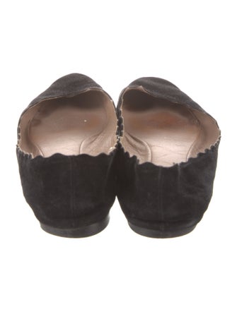 Chloé Suede Scalloped Accent Ballet Flats